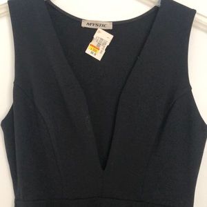 **New w/tags** Black Plunging Neck Skater Dress